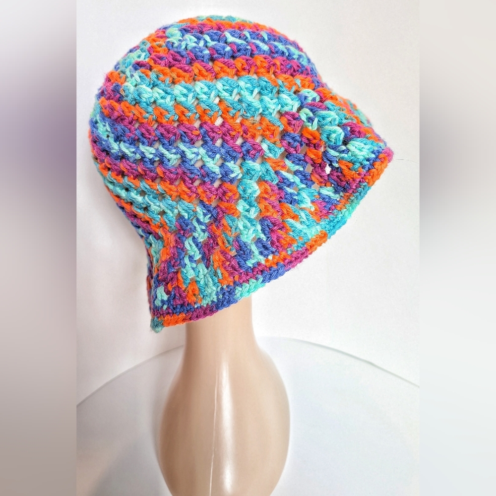 NEW, Crochet sunny bucket hat, 100% cotton, handmade - Picture 5 of 6